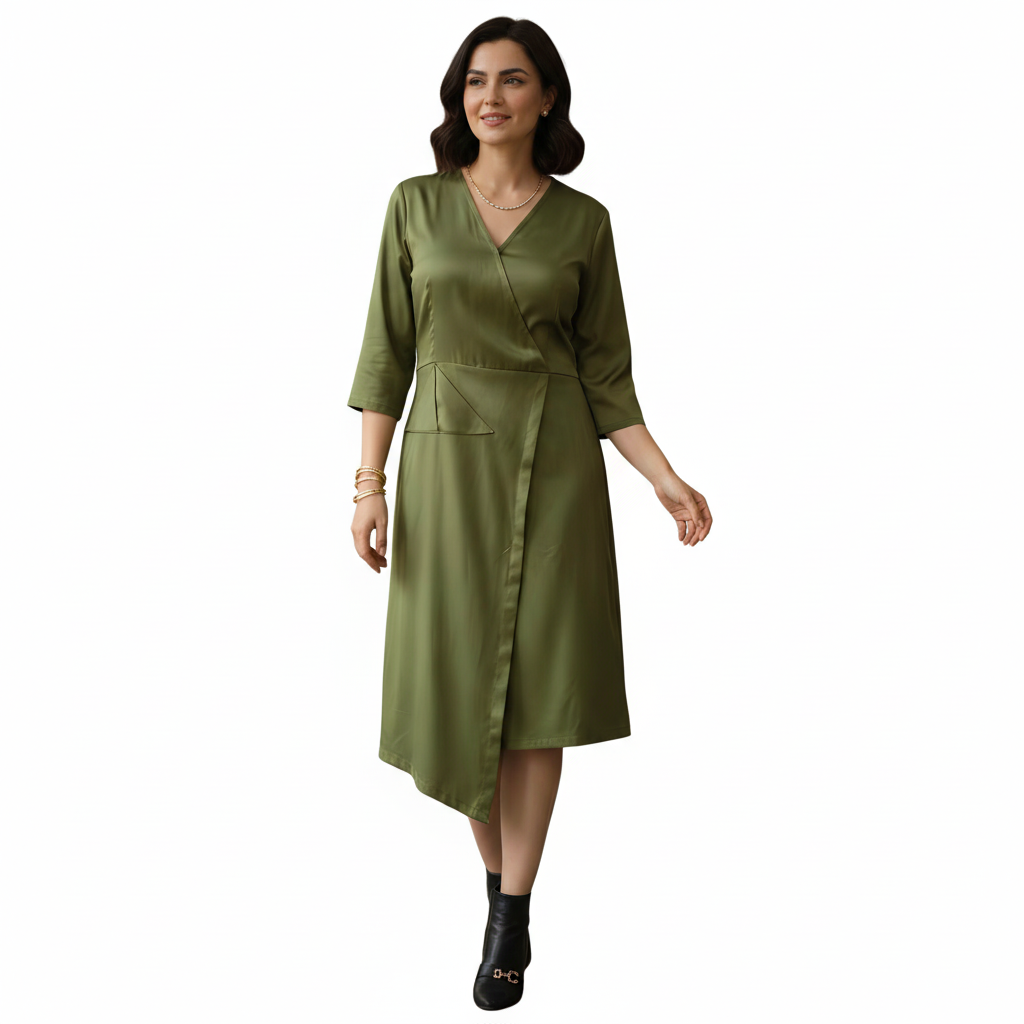 Bralloom olive Rayon Middi