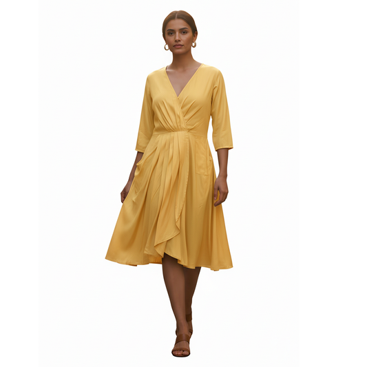 Grace Wrap Midi Dress for Women | Elegant Casual & Office Wear