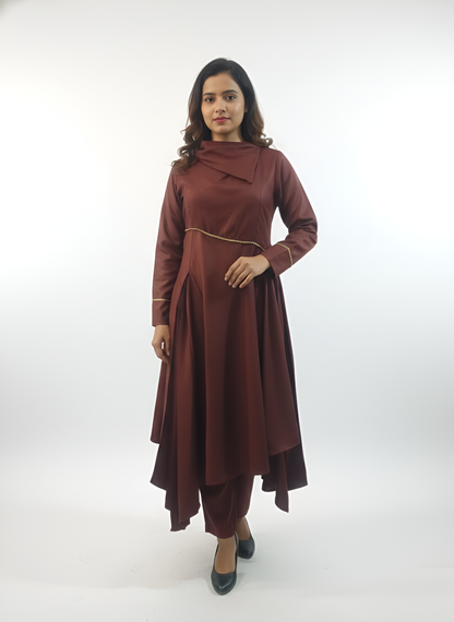 Asymmetric Kurti Set – Elegant Office & Festive Wear