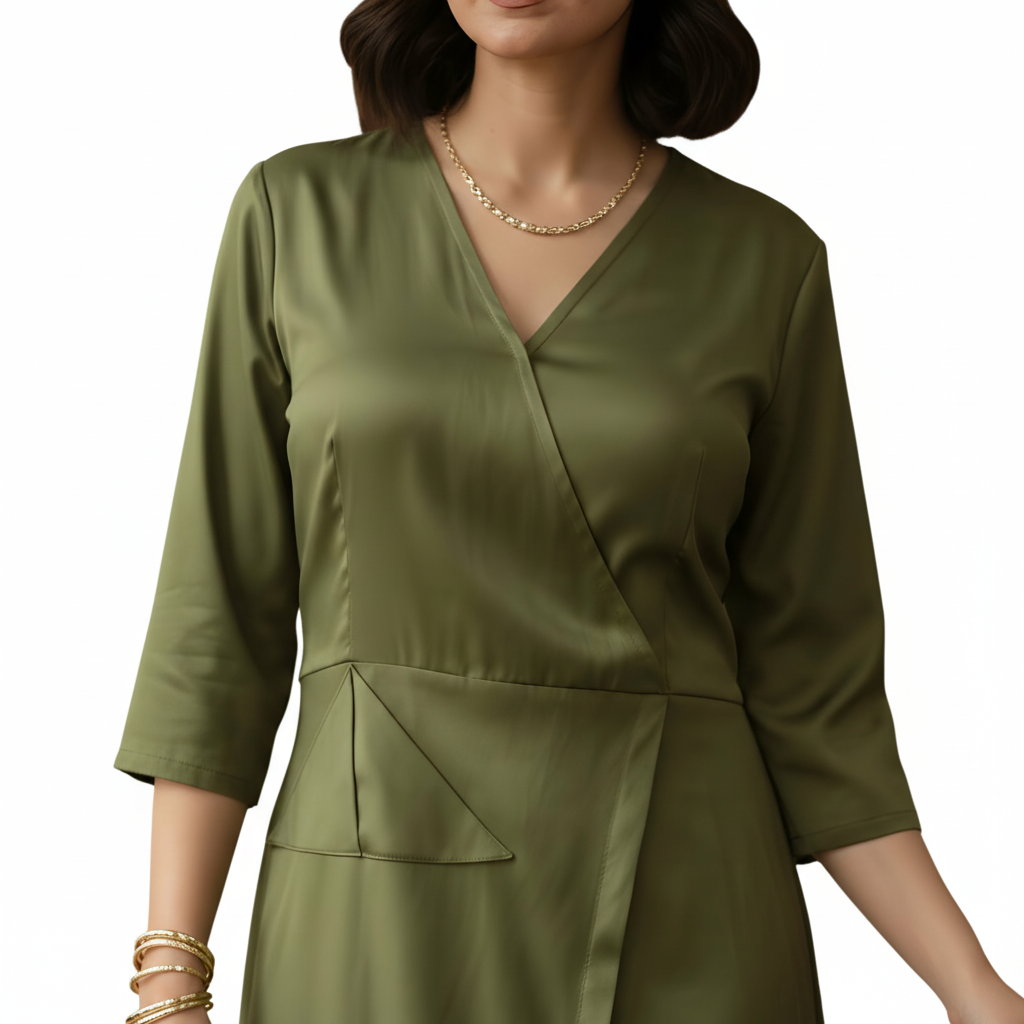 Bralloom olive Rayon Middi newck view