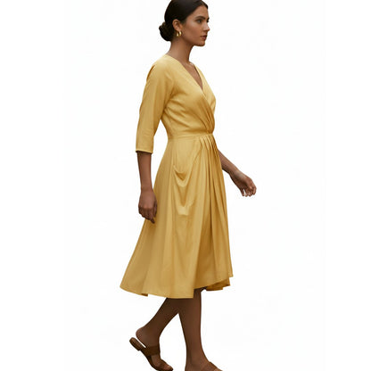 Grace Wrap Midi Dress for Women | Elegant Casual & Office Wear