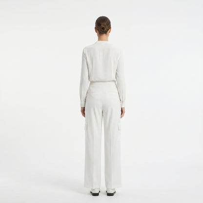 Women's Premium Import Lycra High-Waist Wide-Leg Cargo Pants