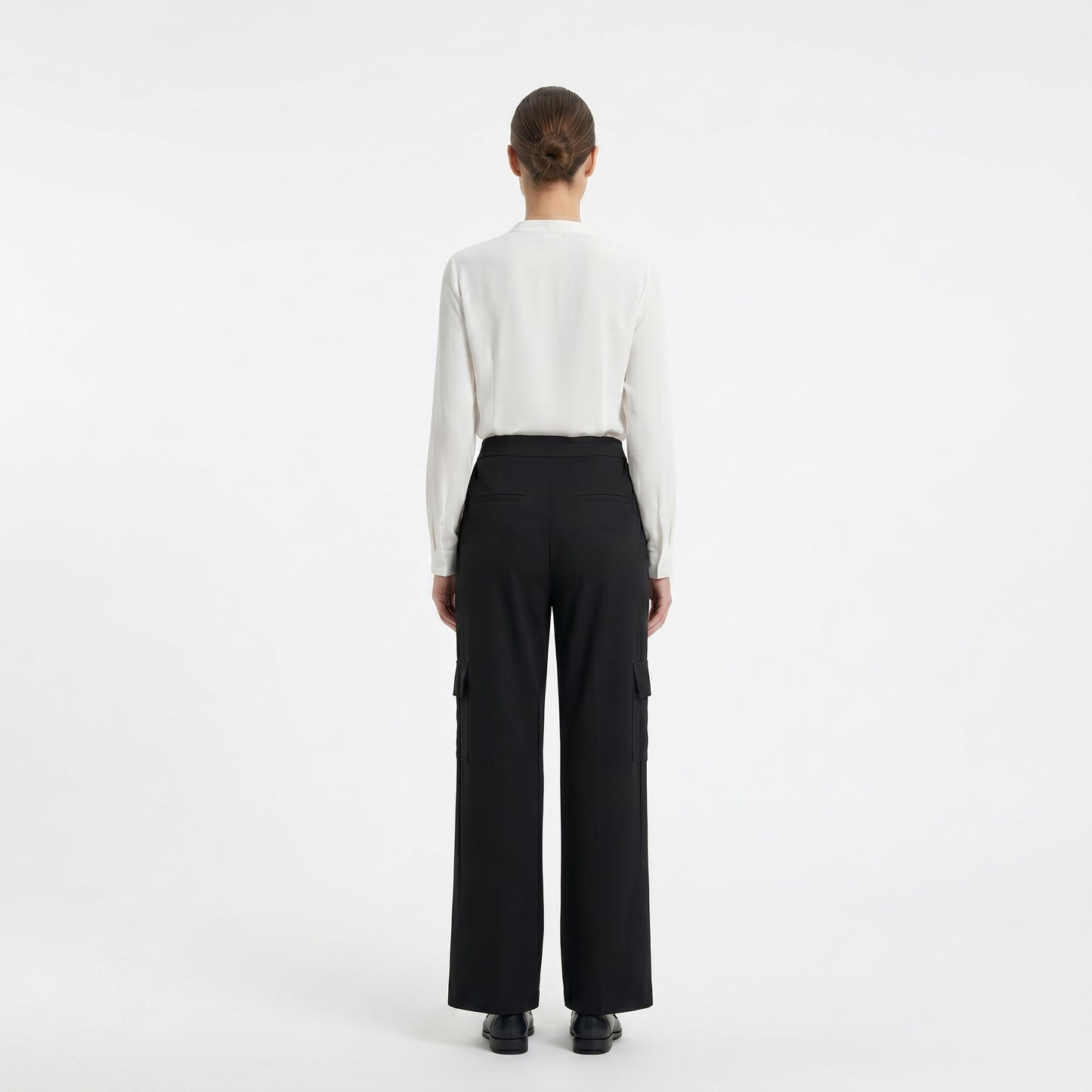 Women's Premium Import Lycra High-Waist Wide-Leg Cargo Pants